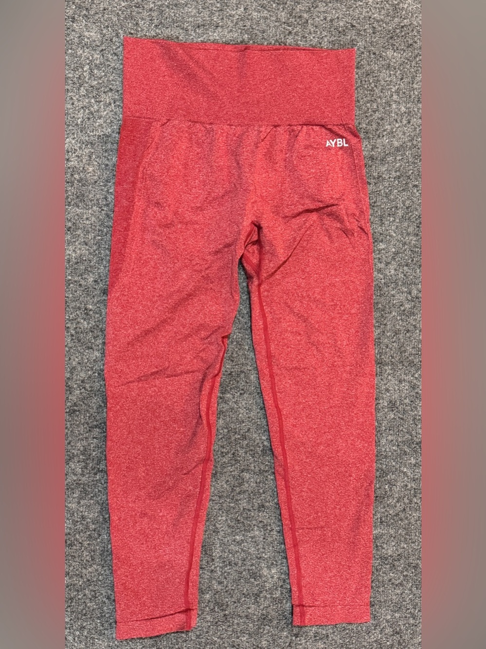 AYBL  RED Speckle  Leggings Size M Empower Seamless High Waisted VGUC